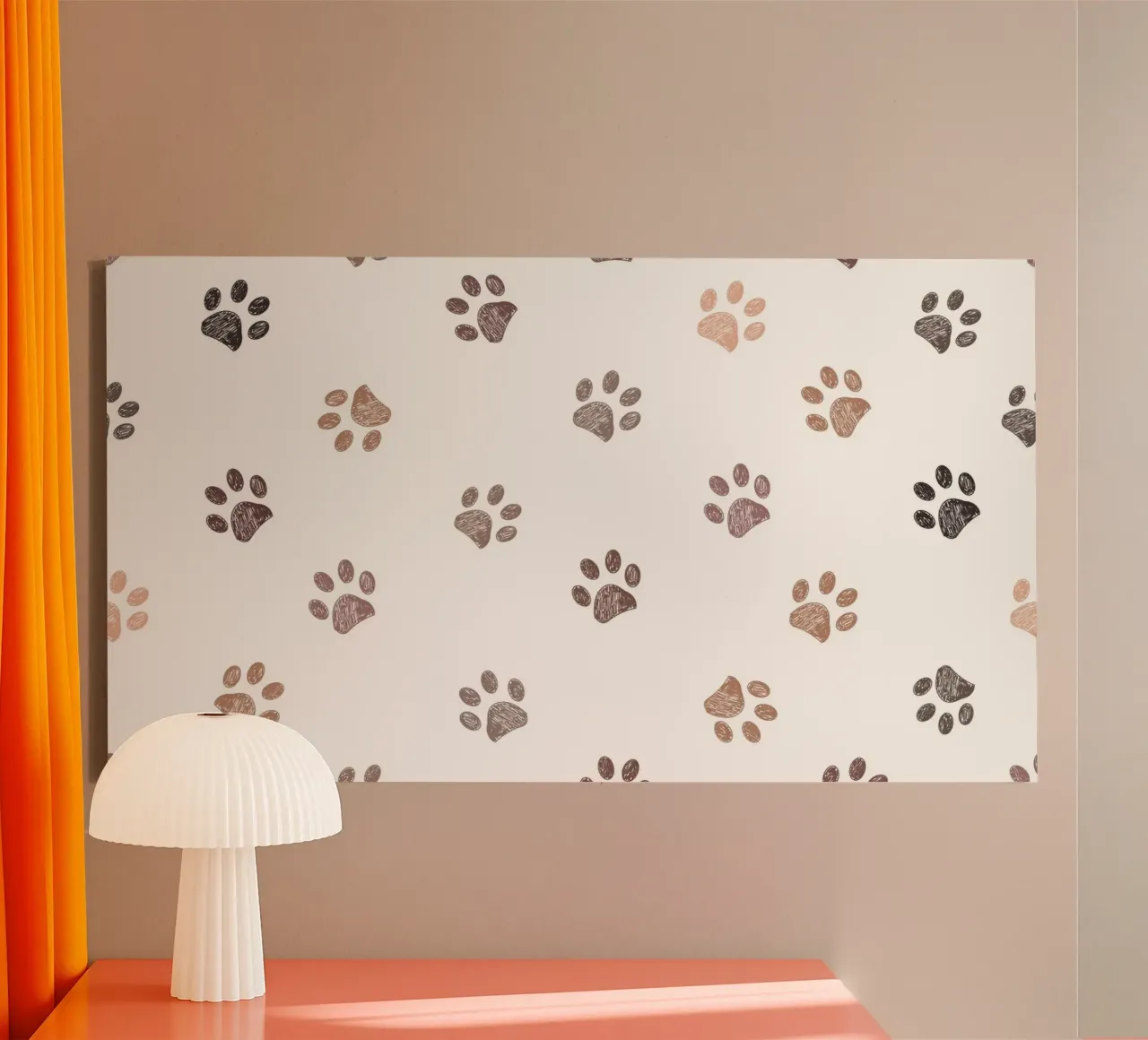 Seamless banner design paw prints canvas by gulsengunel