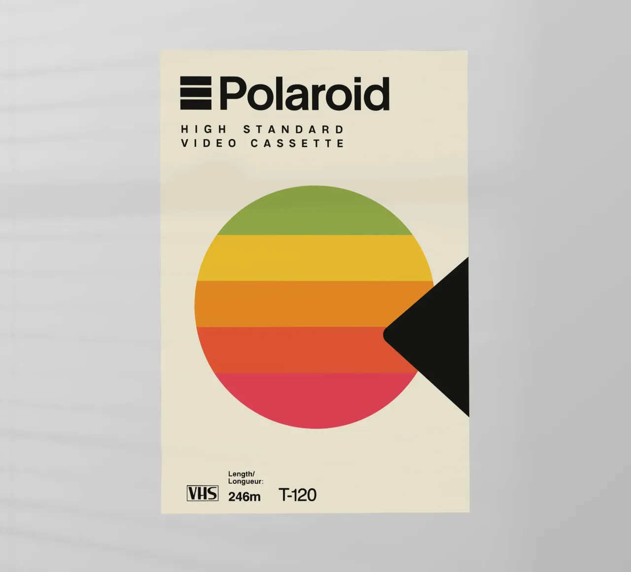 Retro wall art - VHS tape look with colour wheel backlit film by SMPLE