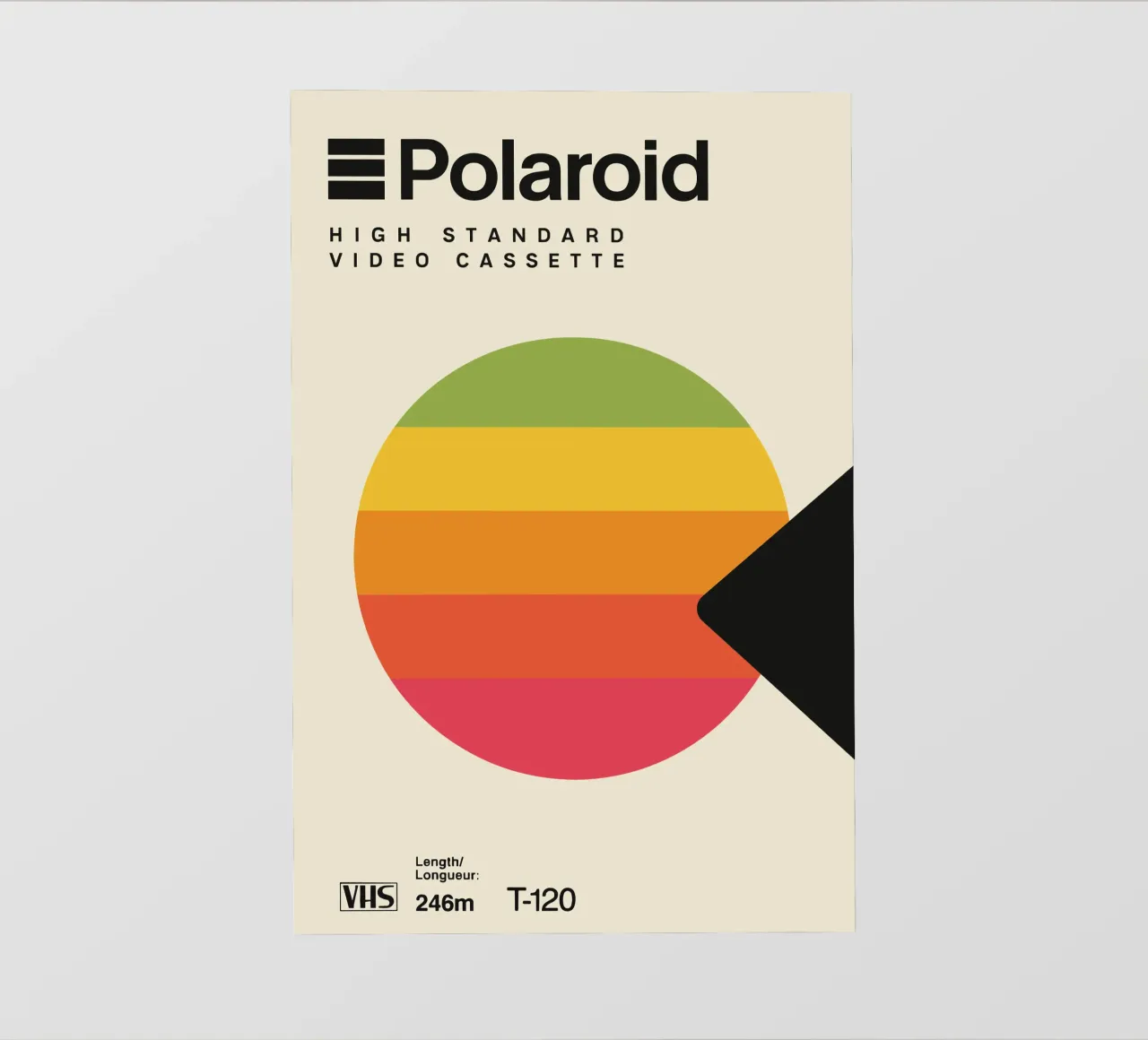 Retro wall art - VHS tape look with colour wheel backlit film by SMPLE