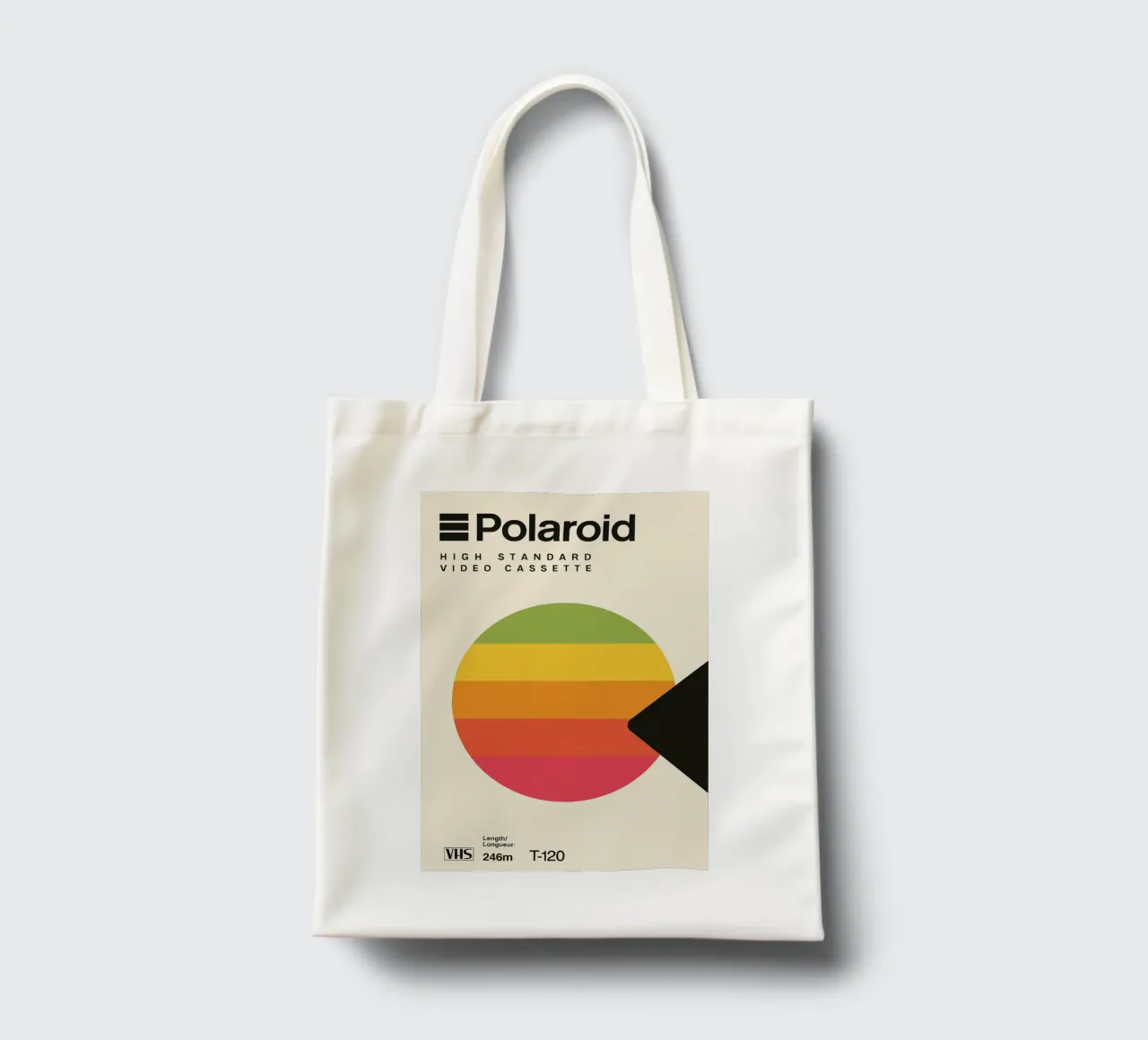 Retro wall art - VHS tape look with colour wheel tote bag by SMPLE