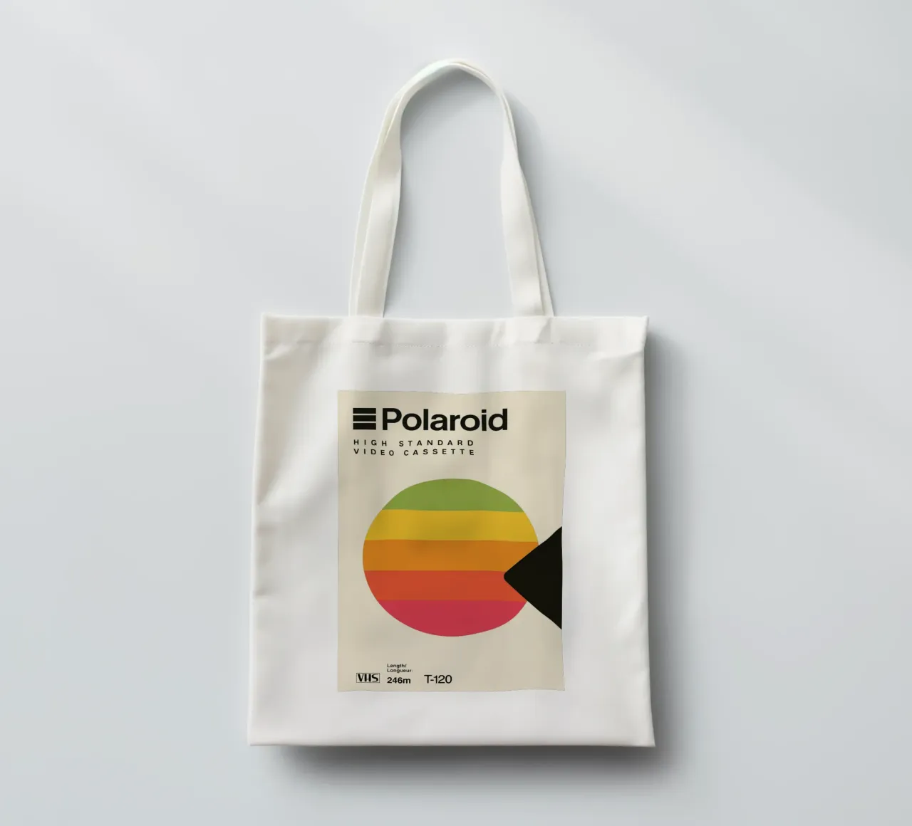 Retro wall art - VHS tape look with colour wheel tote bag by SMPLE