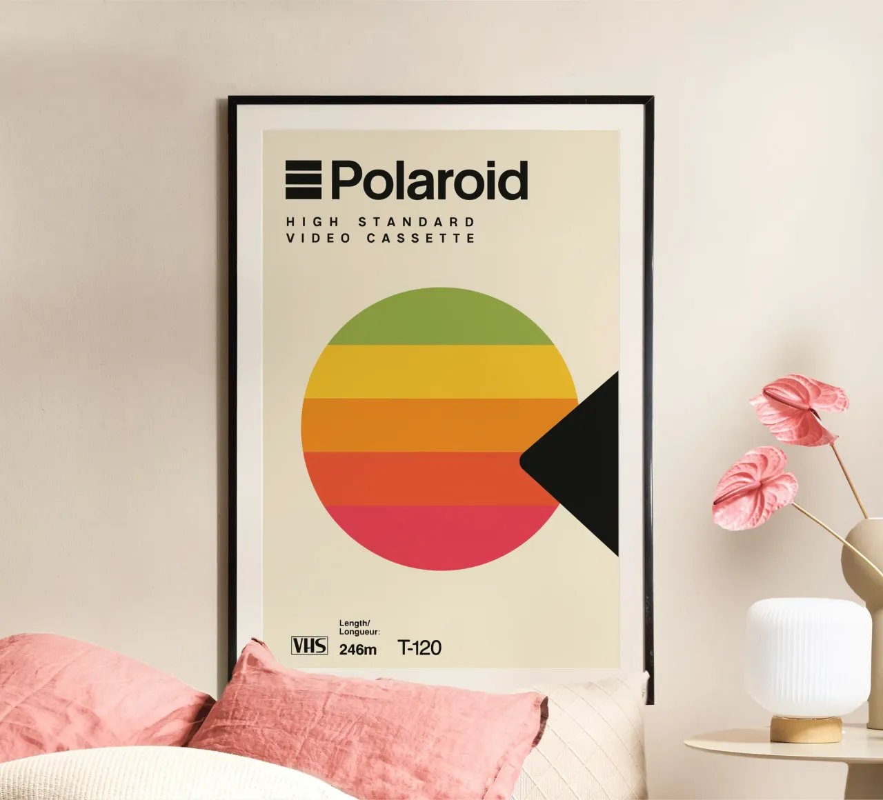 Retro wall art - VHS tape look with colour wheel poster by SMPLE