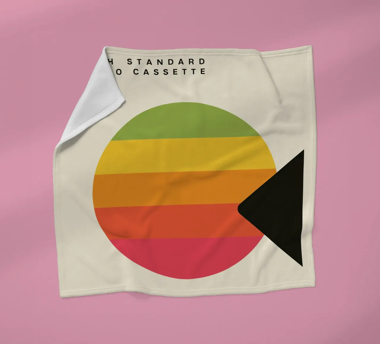 Retro wall art - VHS tape look with colour wheel fleece blanket by SMPLE