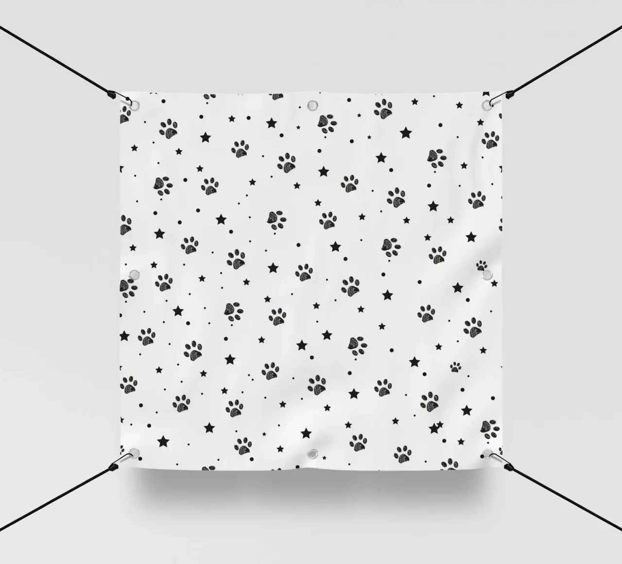 Motivo in tessuto senza cuciture con zampe e stelle telo in pvc da gulsengunel