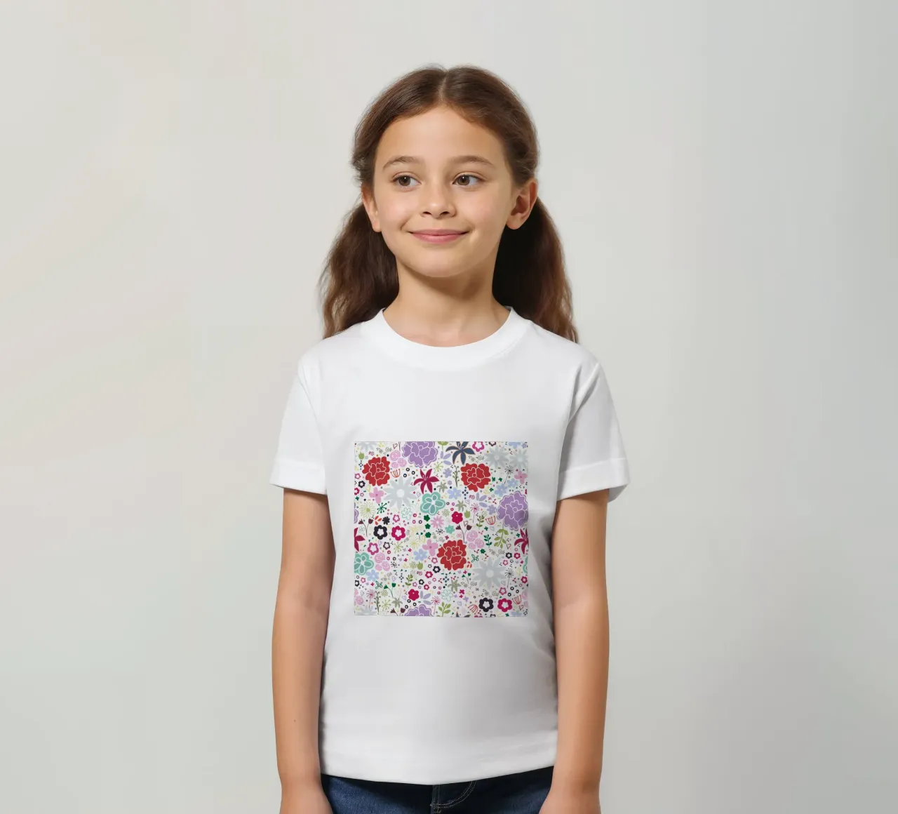 Cherries red fruit stems leaves striped background kids t-shirt by gulsengunel