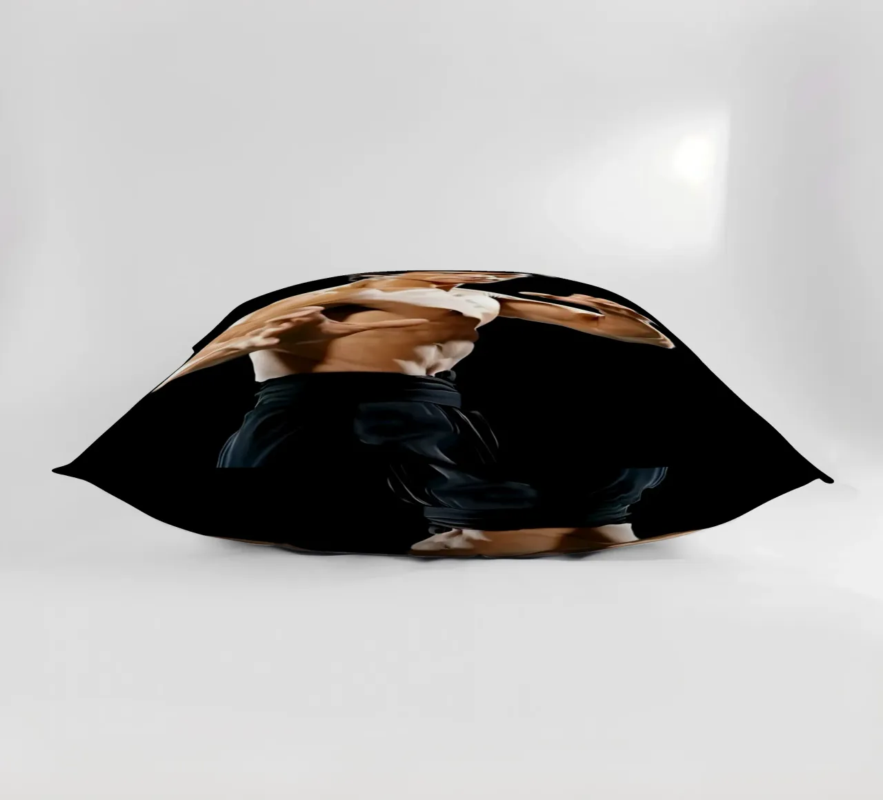 Bruce Lee decorative cushion by Low poly art