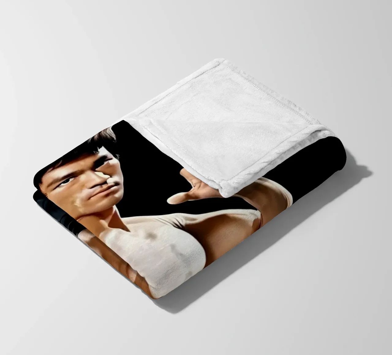 Bruce Lee fleece blanket by Low poly art