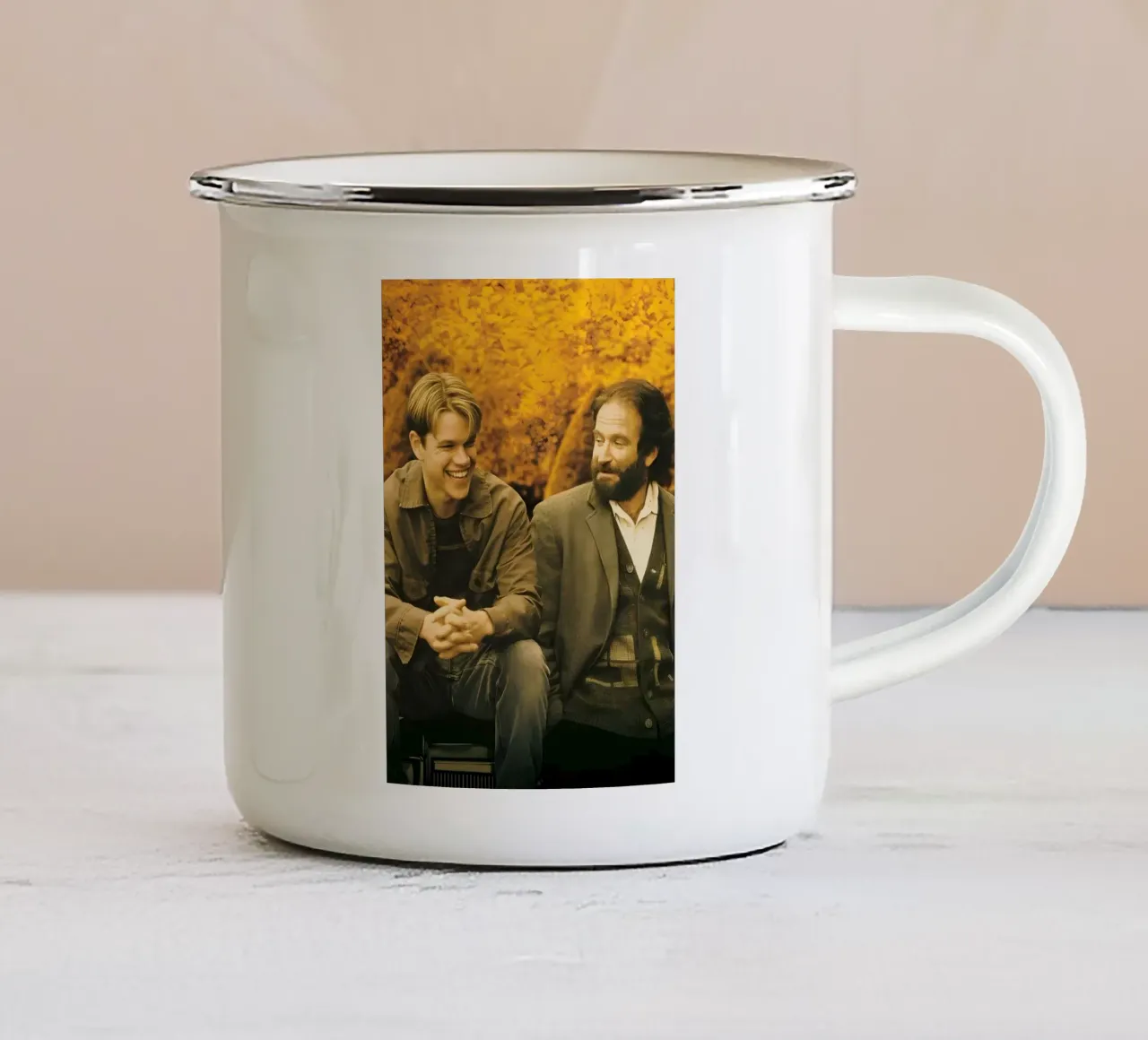 'Good Will Hunting' enamel mug by Low poly art