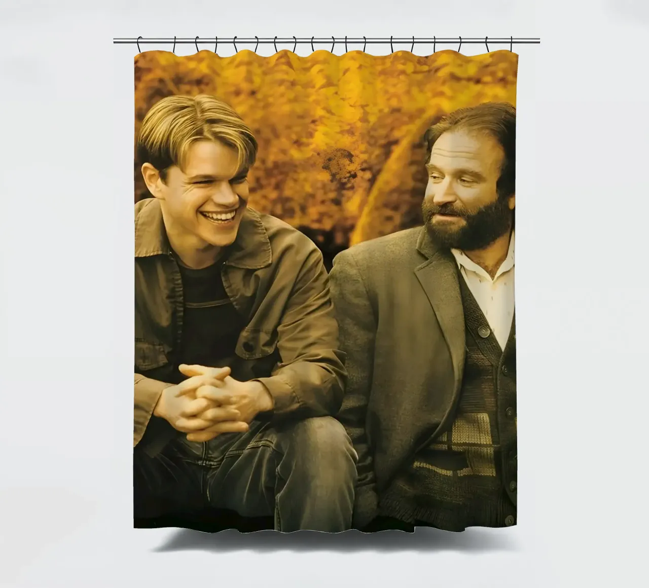 'Good Will Hunting' shower curtain by Low poly art