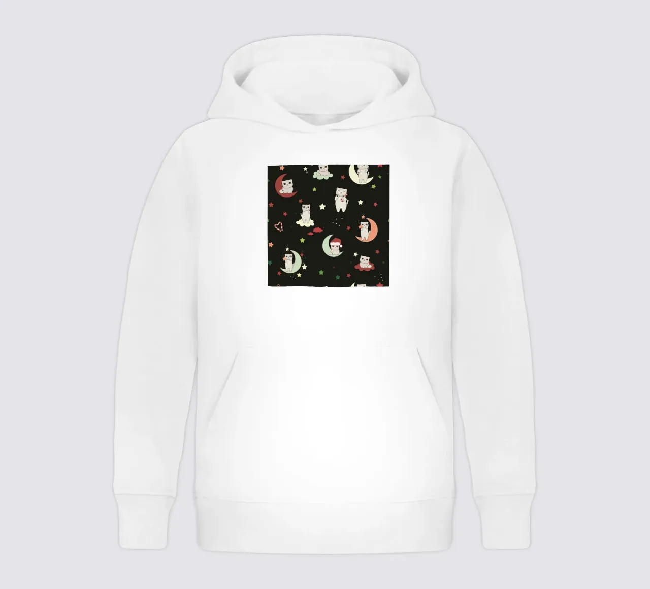 Mond und Katzen Muster grün schwarz Kinder Hoodie von gulsengunel