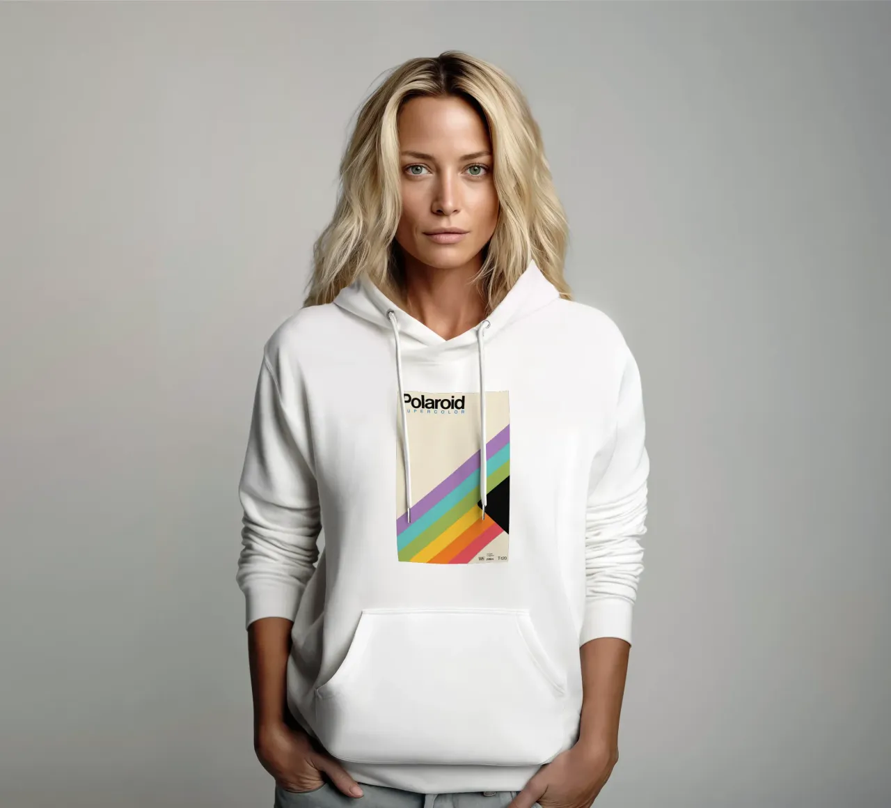 Poster Polaroid Rainbow - Design retrò e look VHS felpa con cappuccio da SMPLE