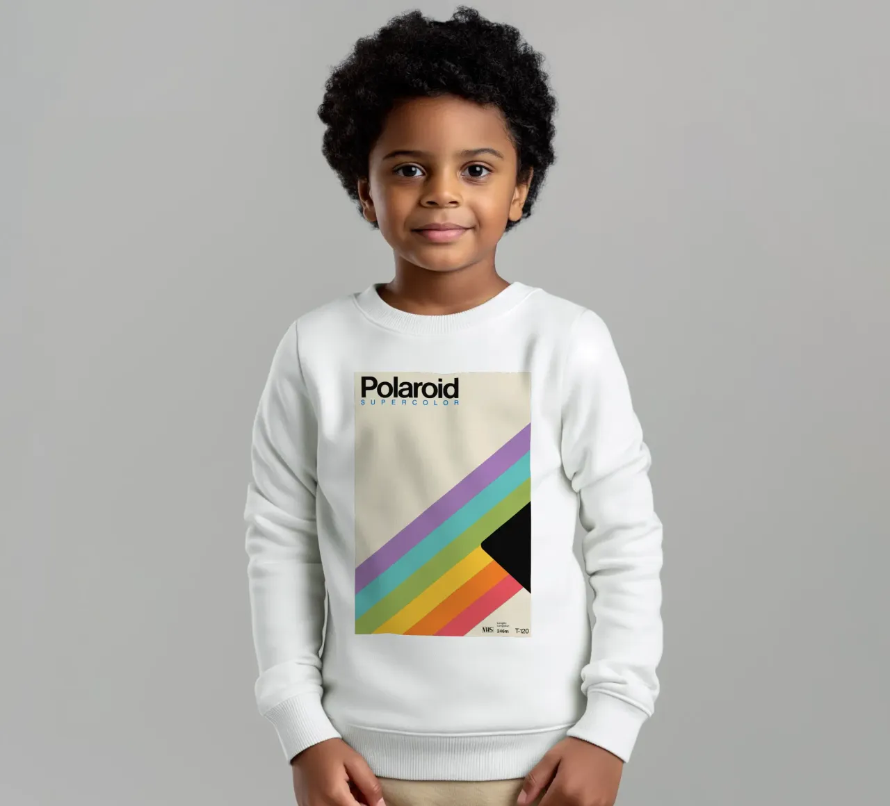 Poster Polaroid Rainbow - Design retrò e look VHS felpa bambino da SMPLE