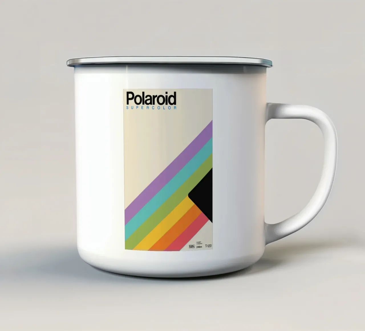 Polaroid Regenboog Poster - Retro Ontwerp im VHS Look emaille mok van SMPLE