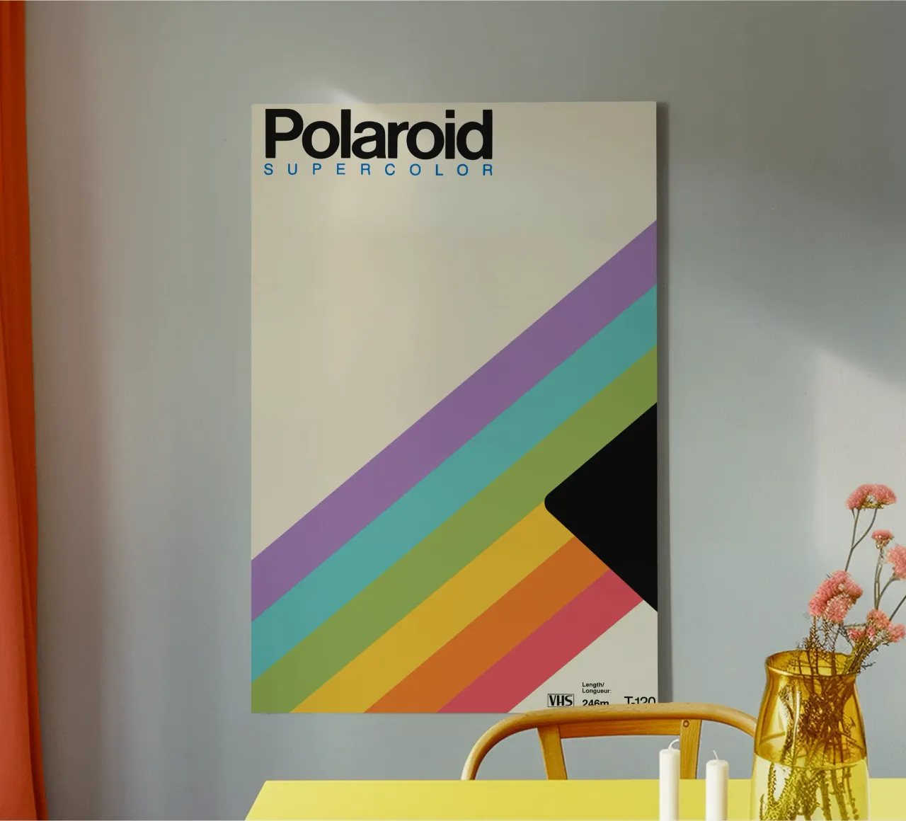 Polaroid Regenboog Poster - Retro Ontwerp im VHS Look canvas van SMPLE