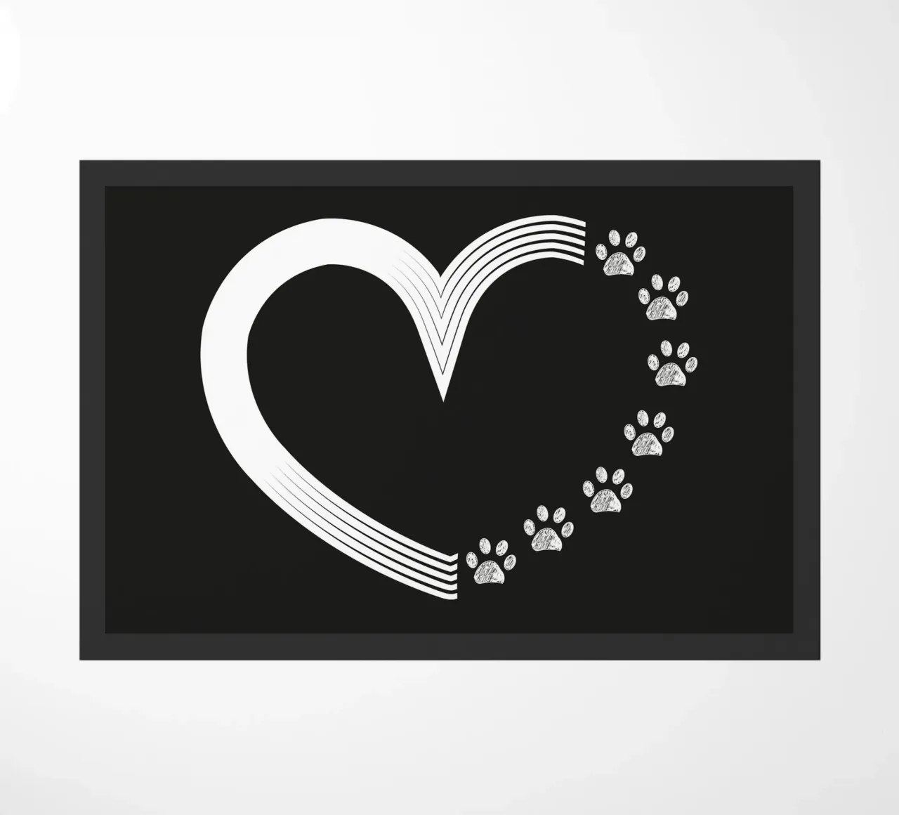 Impronte di zampe bianche fatte di cuore zerbino da gulsengunel