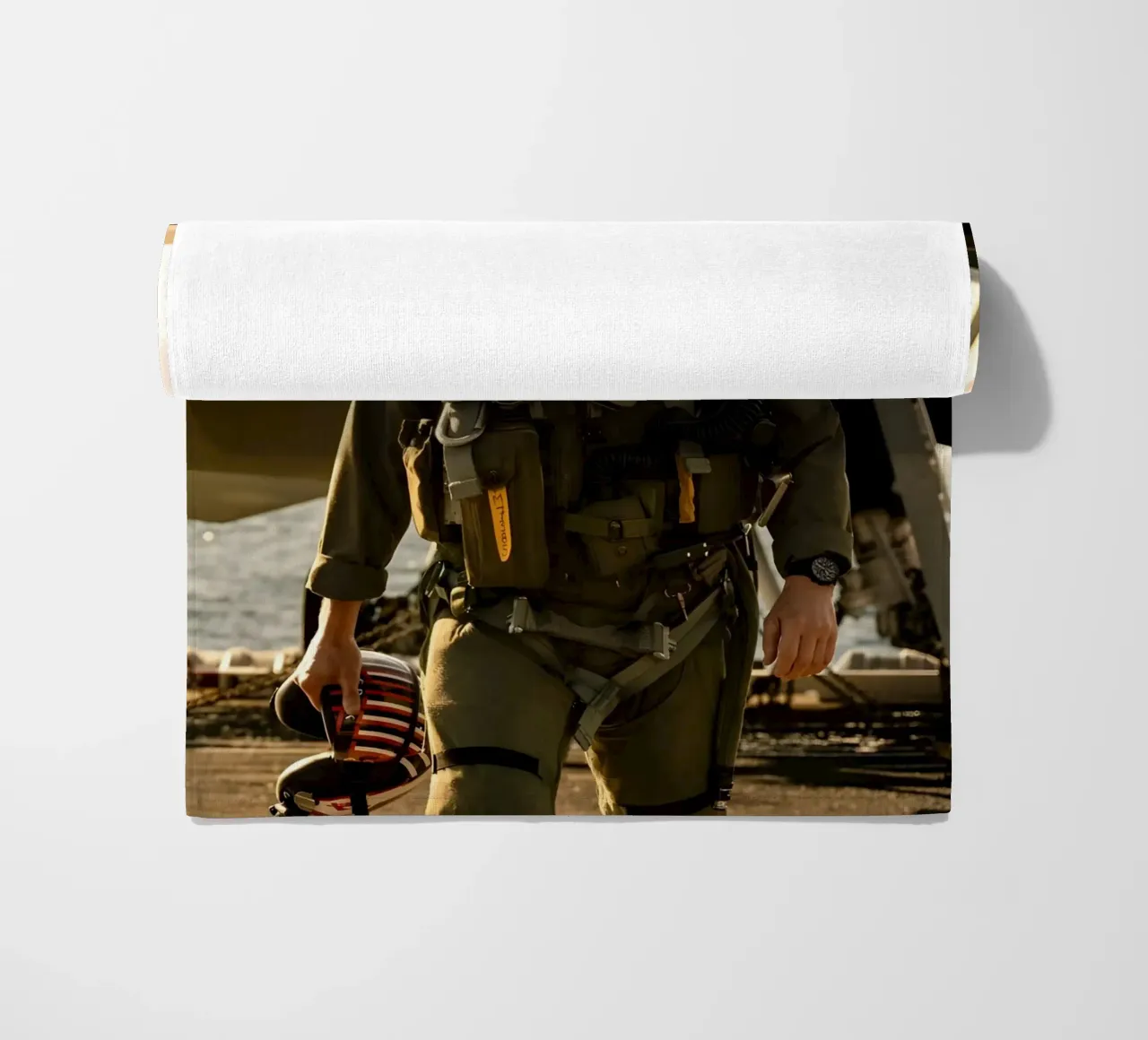 Top gun beach towel by Low poly art