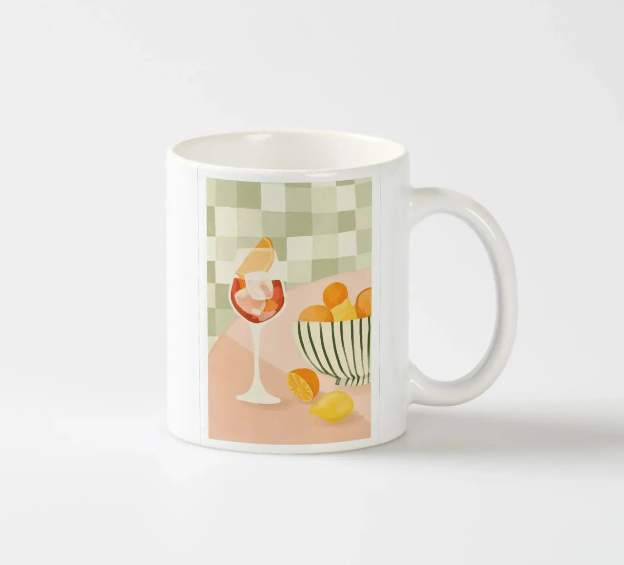 bicchiere da vino cubetti di ghiaccio fetta d'arancia tazza in ceramica da Oscar Shaw
