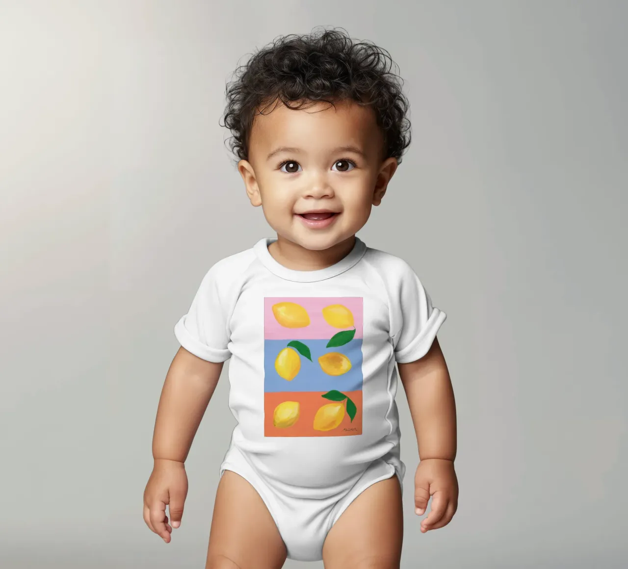 limoni frutta body neonato maniche corte da Oscar Shaw