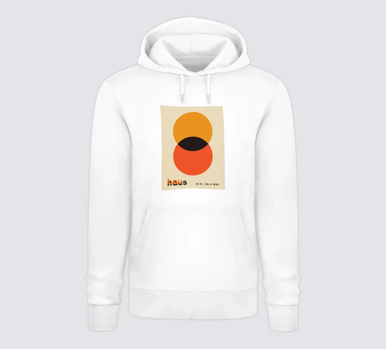 orange circles overlapping shapes hoodie by Amber Hughes