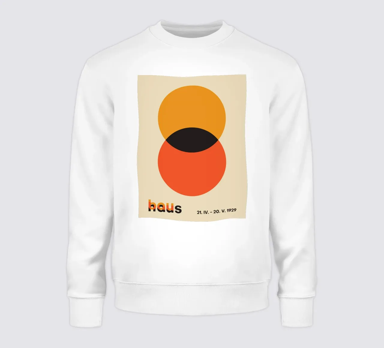 orange circles overlapping shapes sweatshirt by Amber Hughes