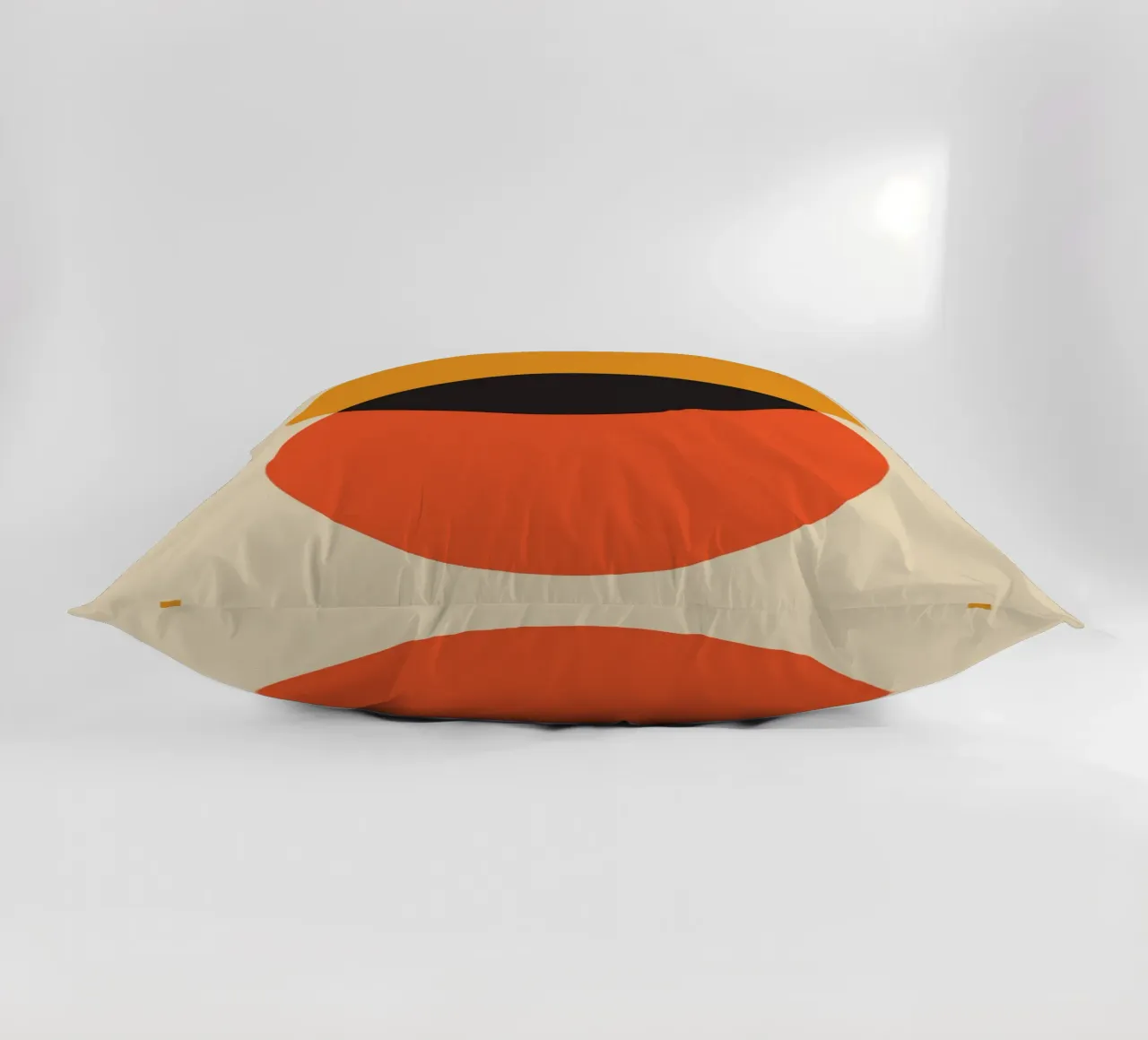 orange circles overlapping shapes decorative cushion by Amber Hughes