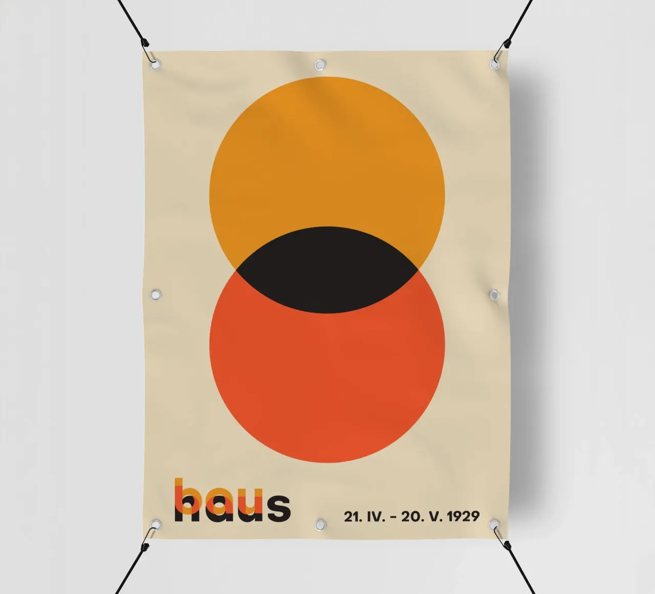 cercles orange formes se chevauchant bâche pvc de Amber Hughes