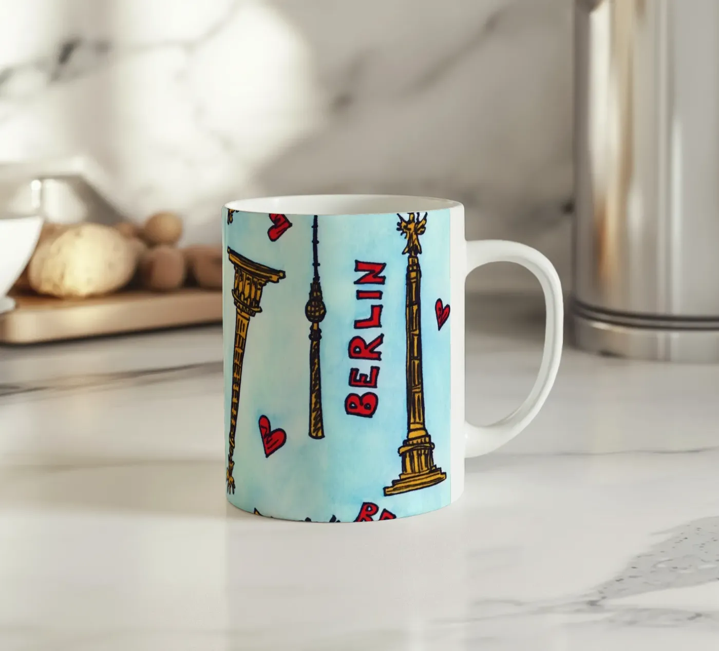 Berlin Pattern Keramik Tasse von KP Design