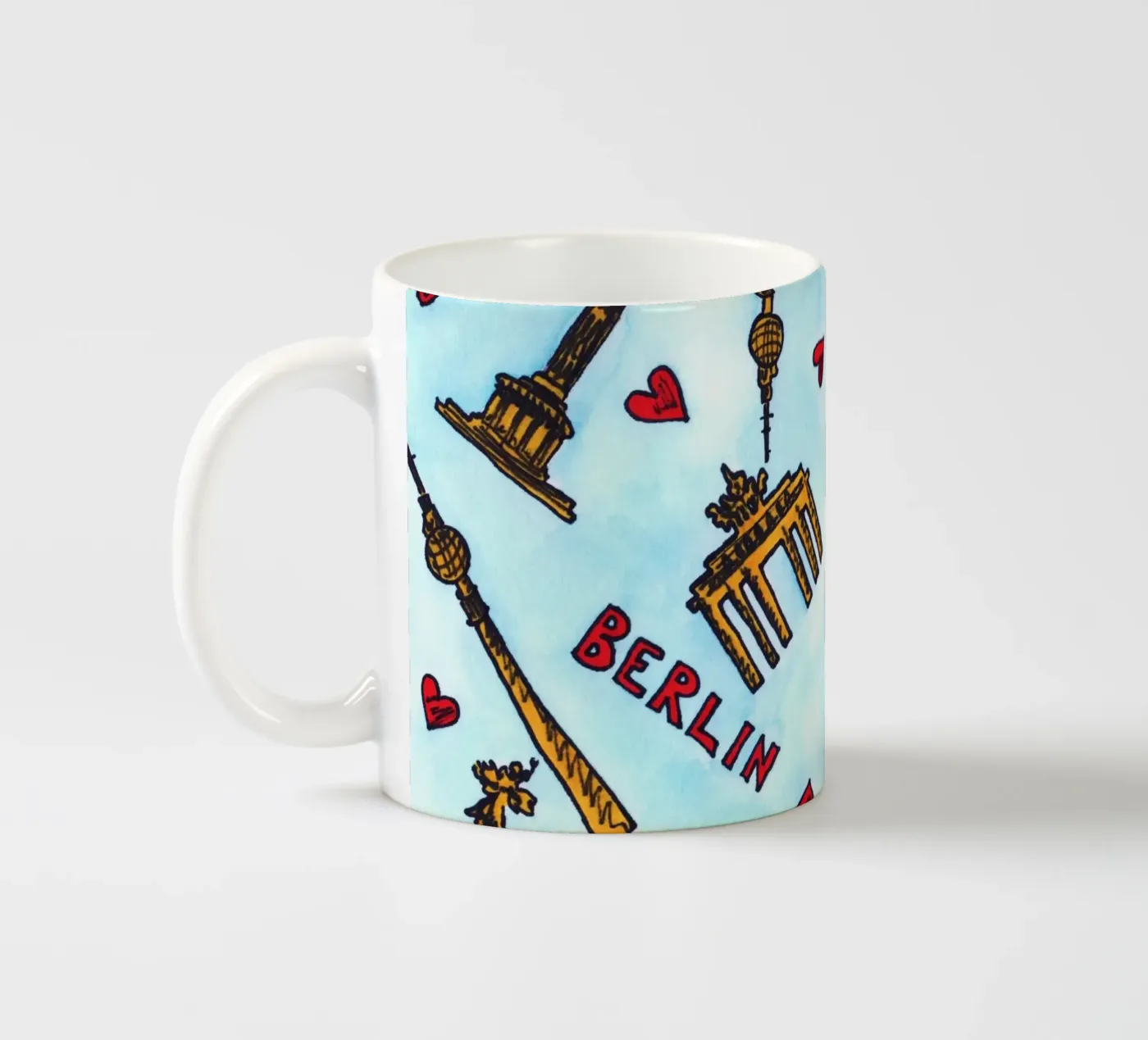 Berlin Pattern Keramik Tasse von KP Design