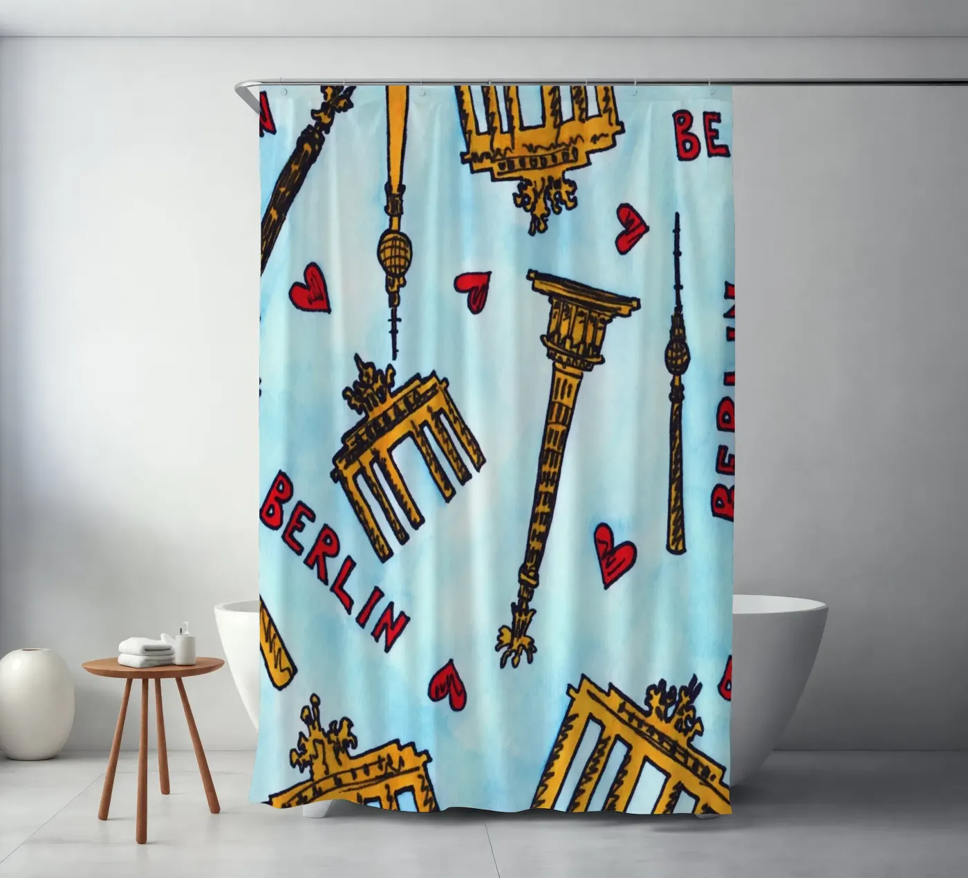 Berlin Pattern Duschvorhang von KP Design