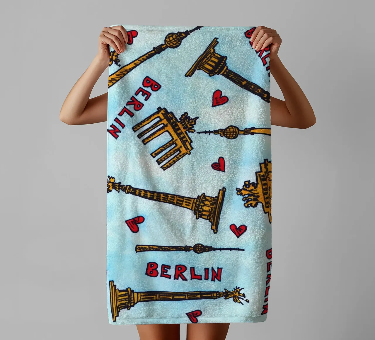 Berlin Pattern badhanddoek van KP Design