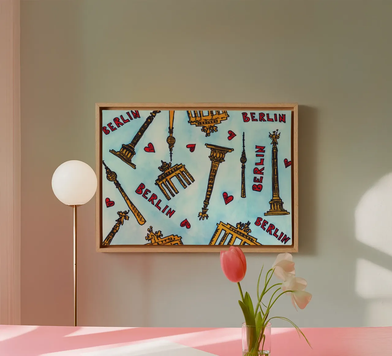 Berlin Pattern canvas van KP Design