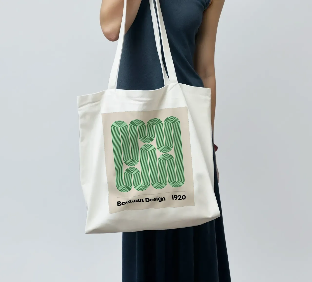 interconnected lines geometric design tote bag by Amber Hughes