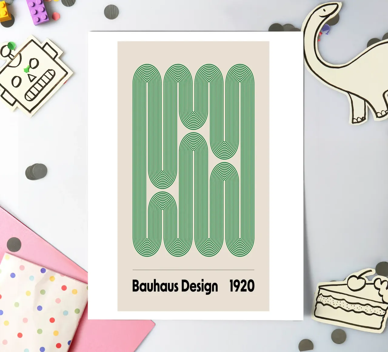 zusammenhängende Linien geometrisches Design Stickerbogen von Amber Hughes