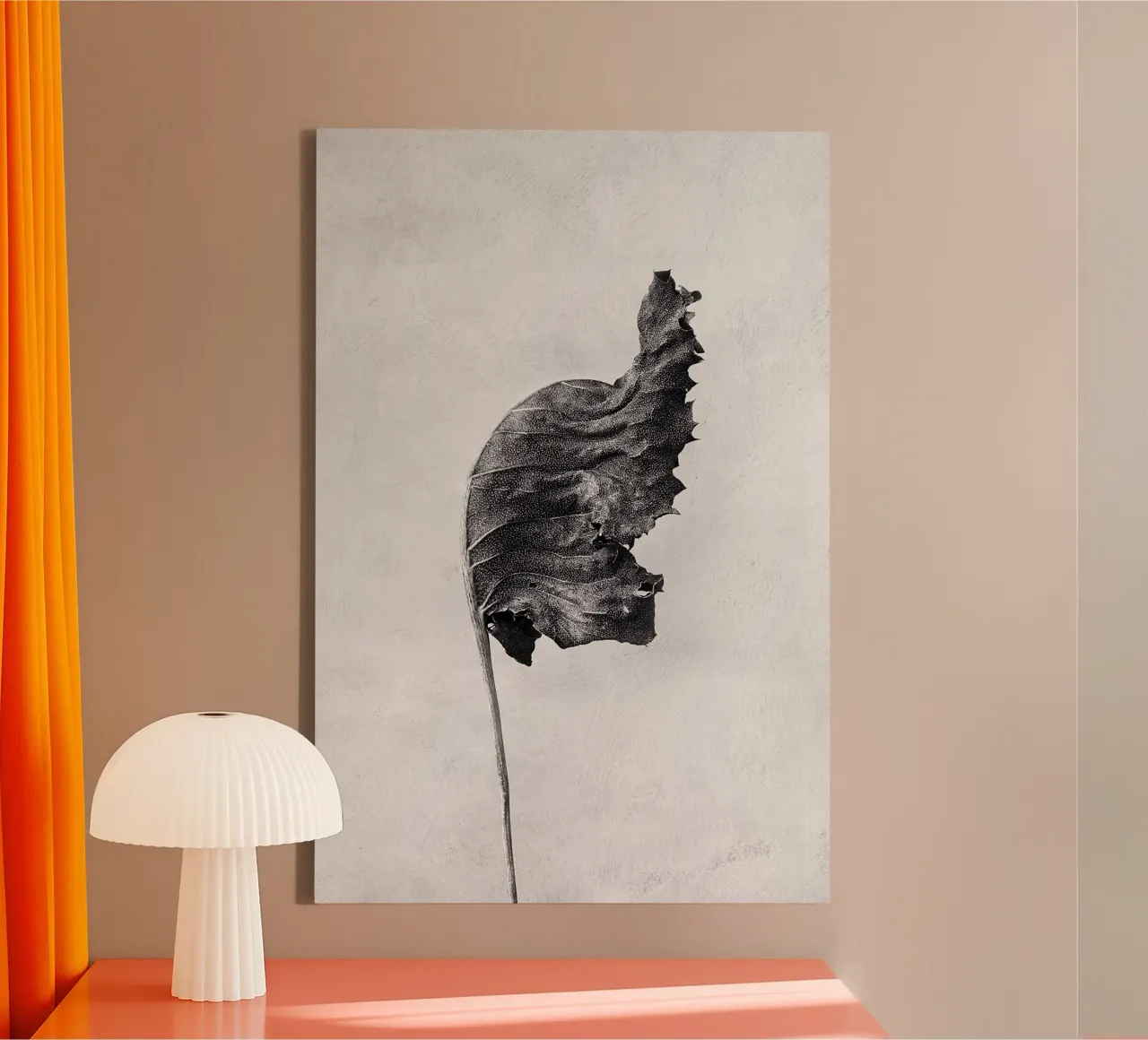 Leaf BW canvas by Amber Hughes