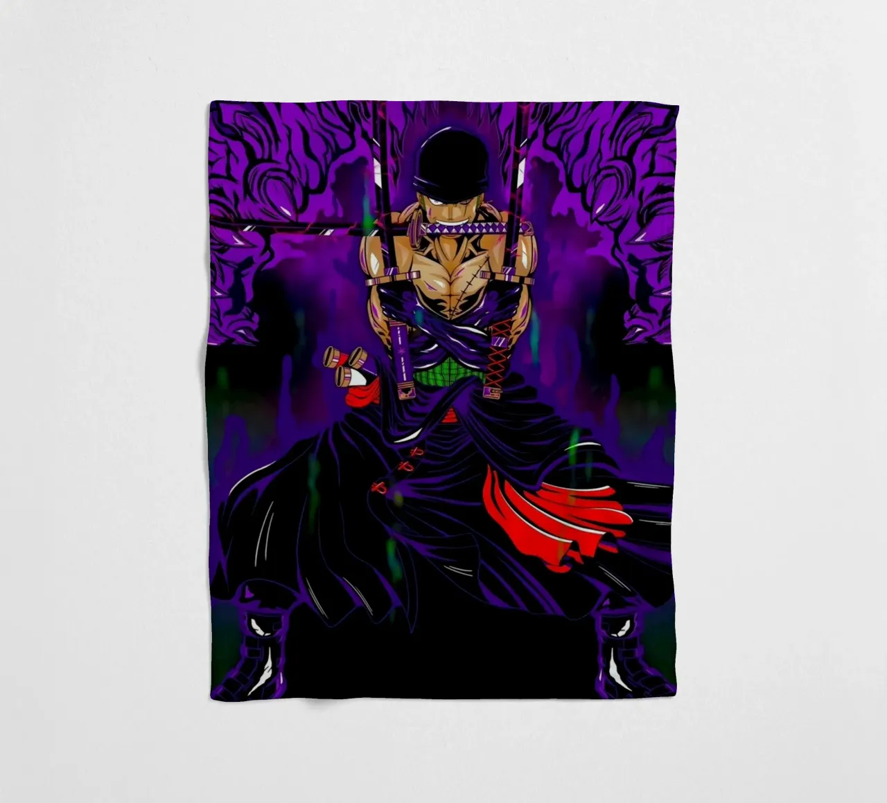 Zoro One Piece Anime coperta in pile da Musadad Shop