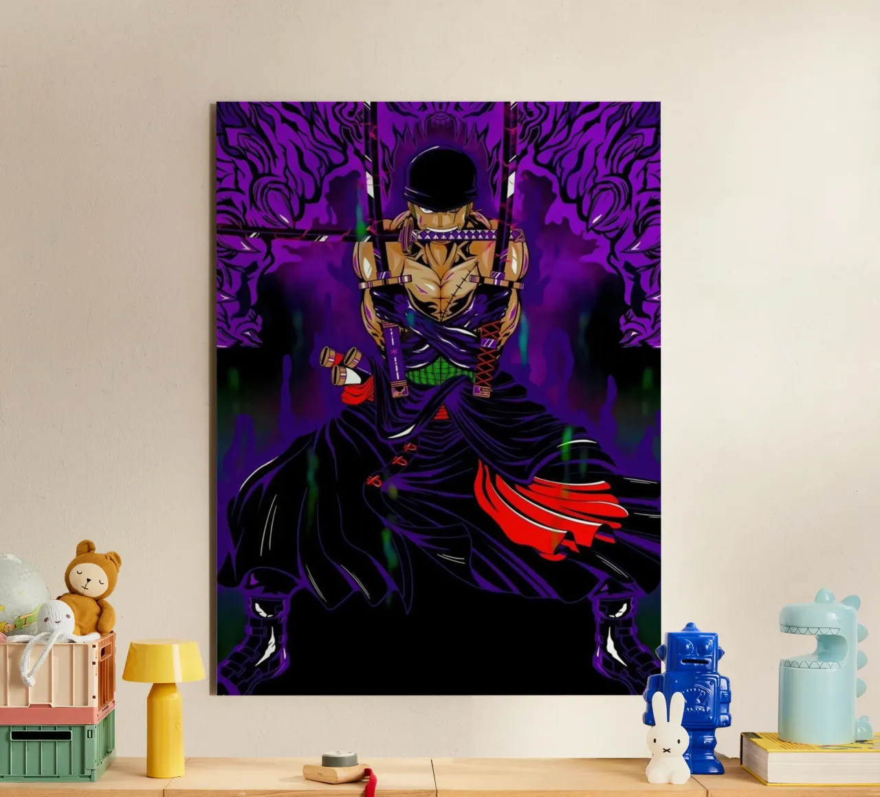 Zoro One Piece Anime aluminium-dibond van Musadad Shop
