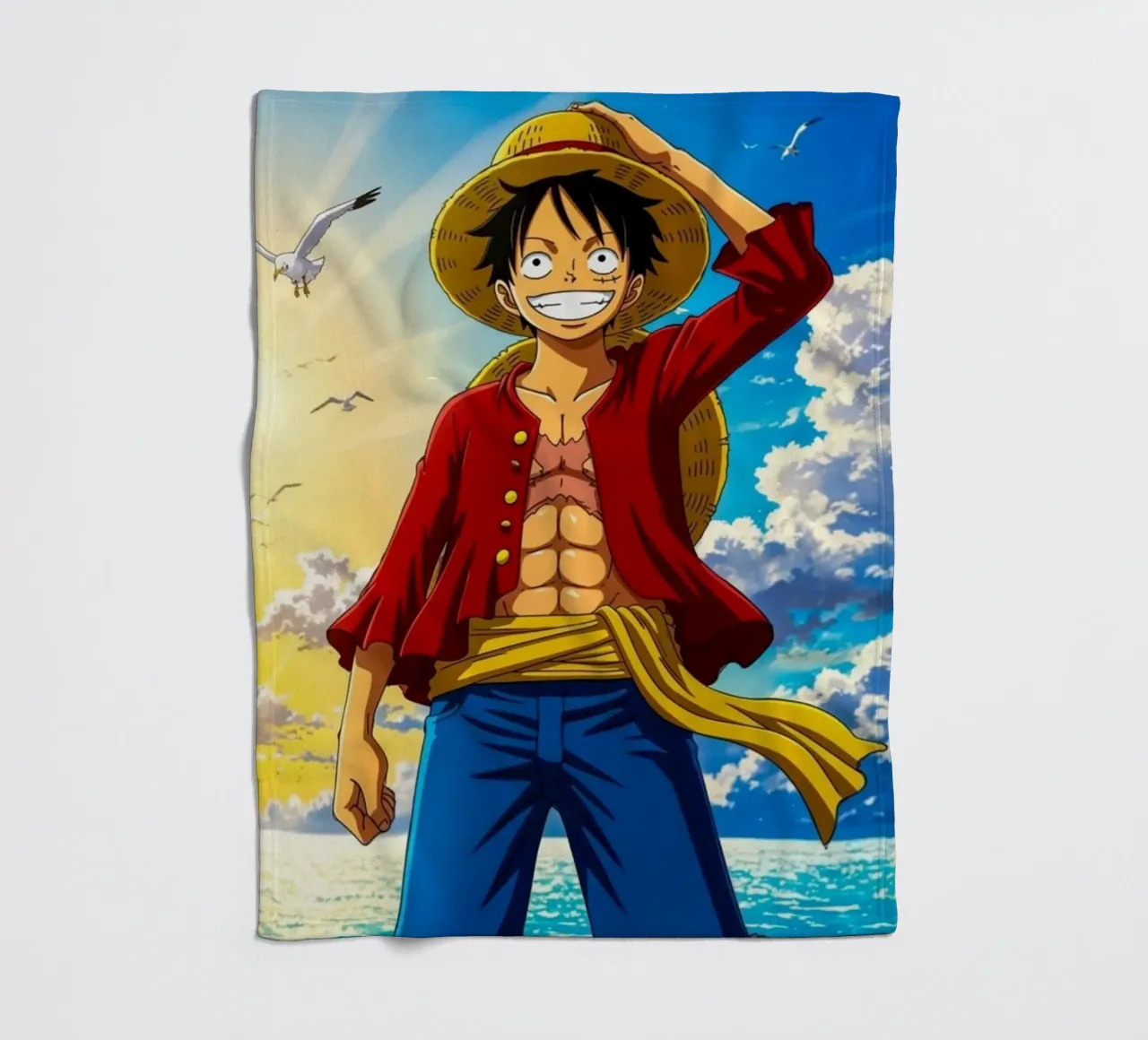 Luffy One Piece coperta in pile da Musadad Shop