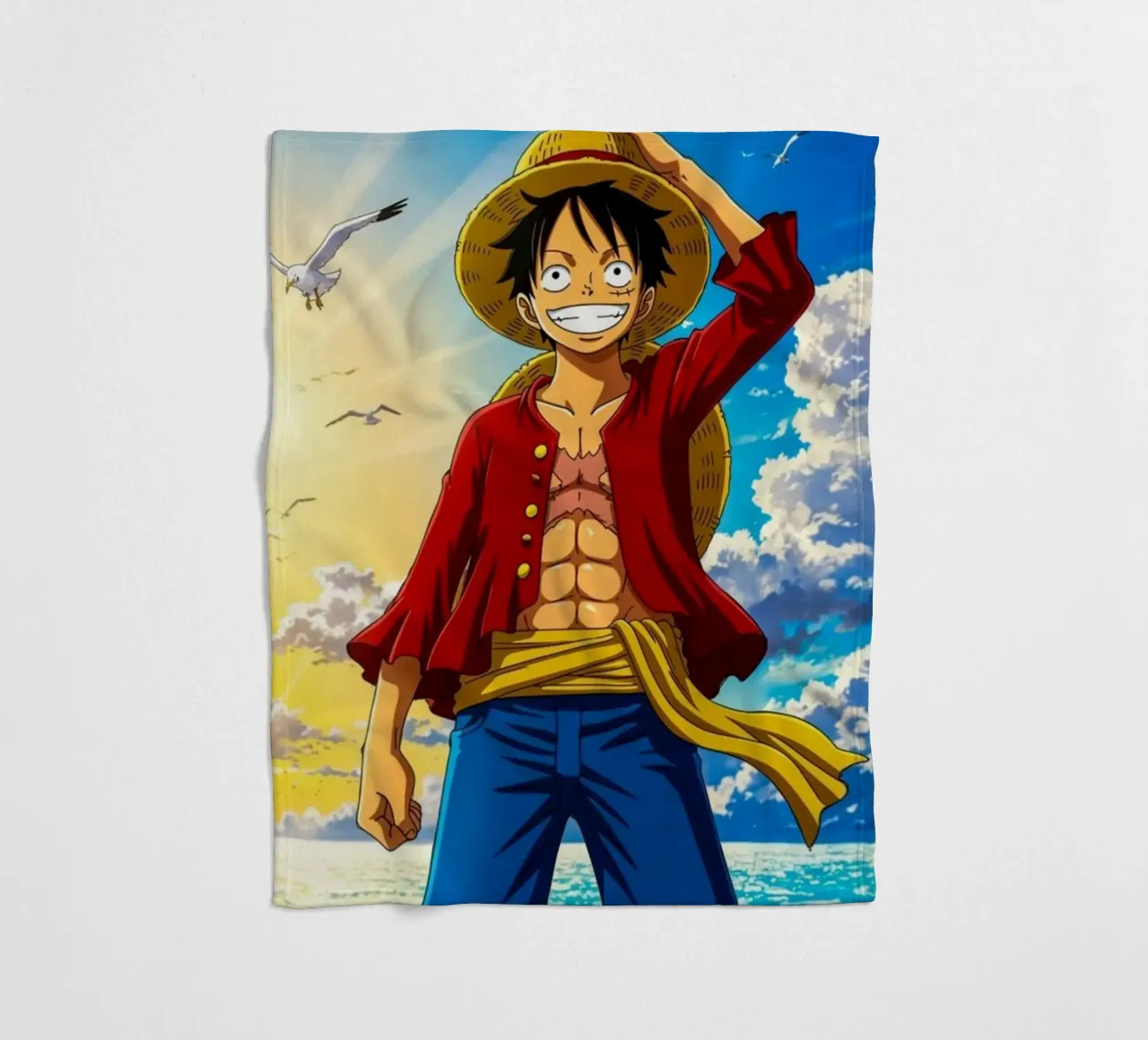 Luffy One Piece coperta in pile da Musadad Shop