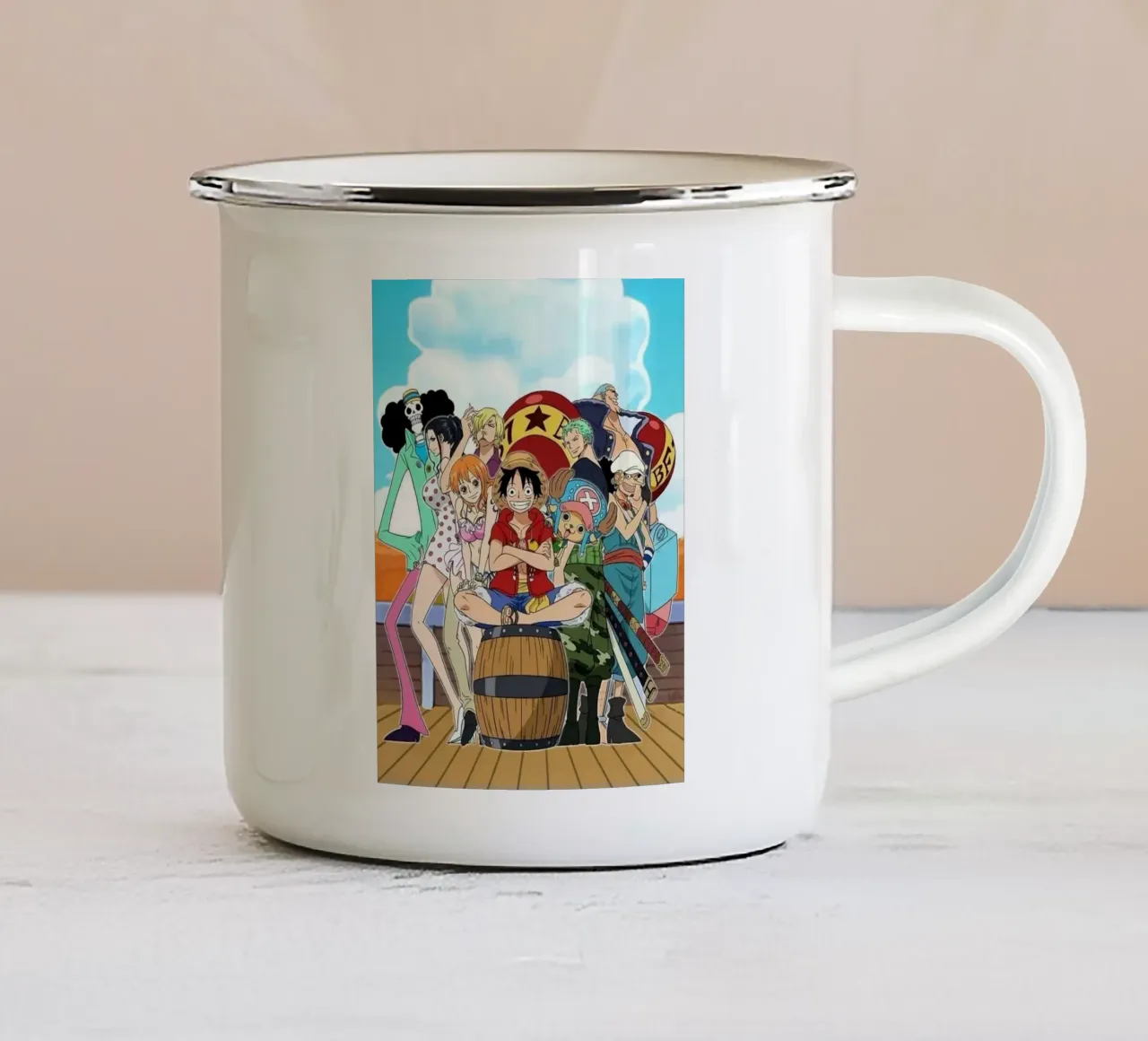 One Piece Crew tazza in smalto da Musadad Shop