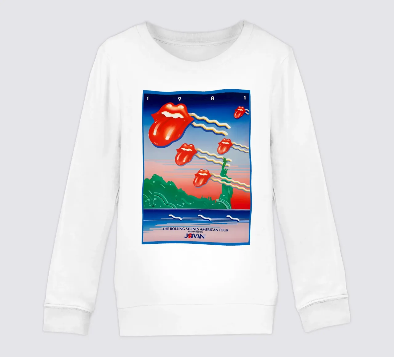 The Rolling Stones Mick Jagger 1981 American Tour kids sweatshirt by DGUnder
