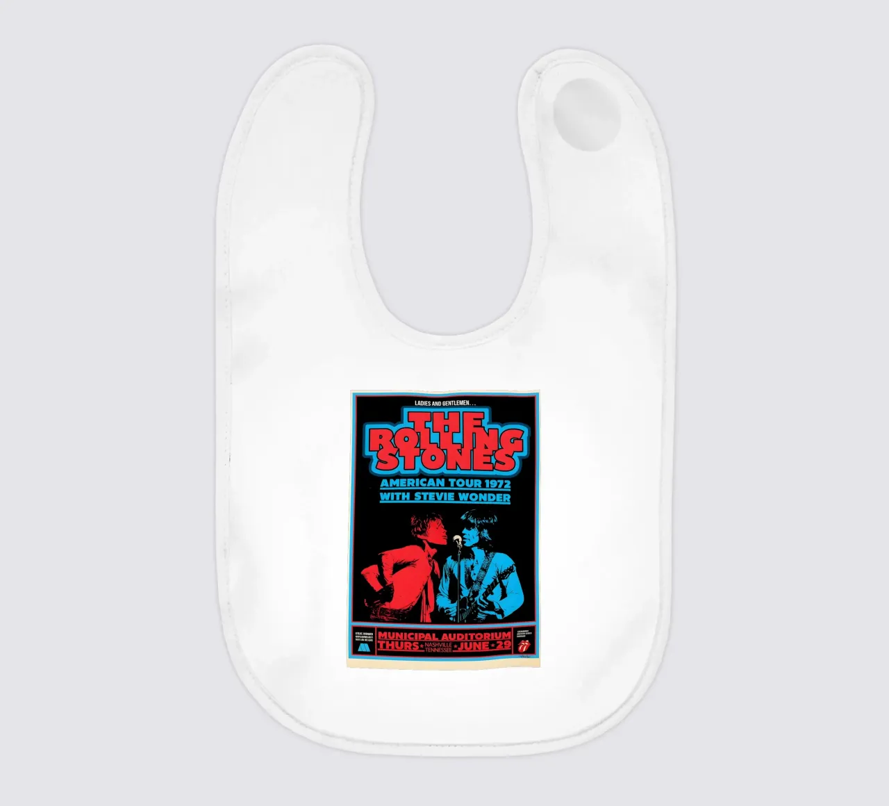 the rolling stones vinyl Album Cover Tin Sign Tour baby bib by DGUnder