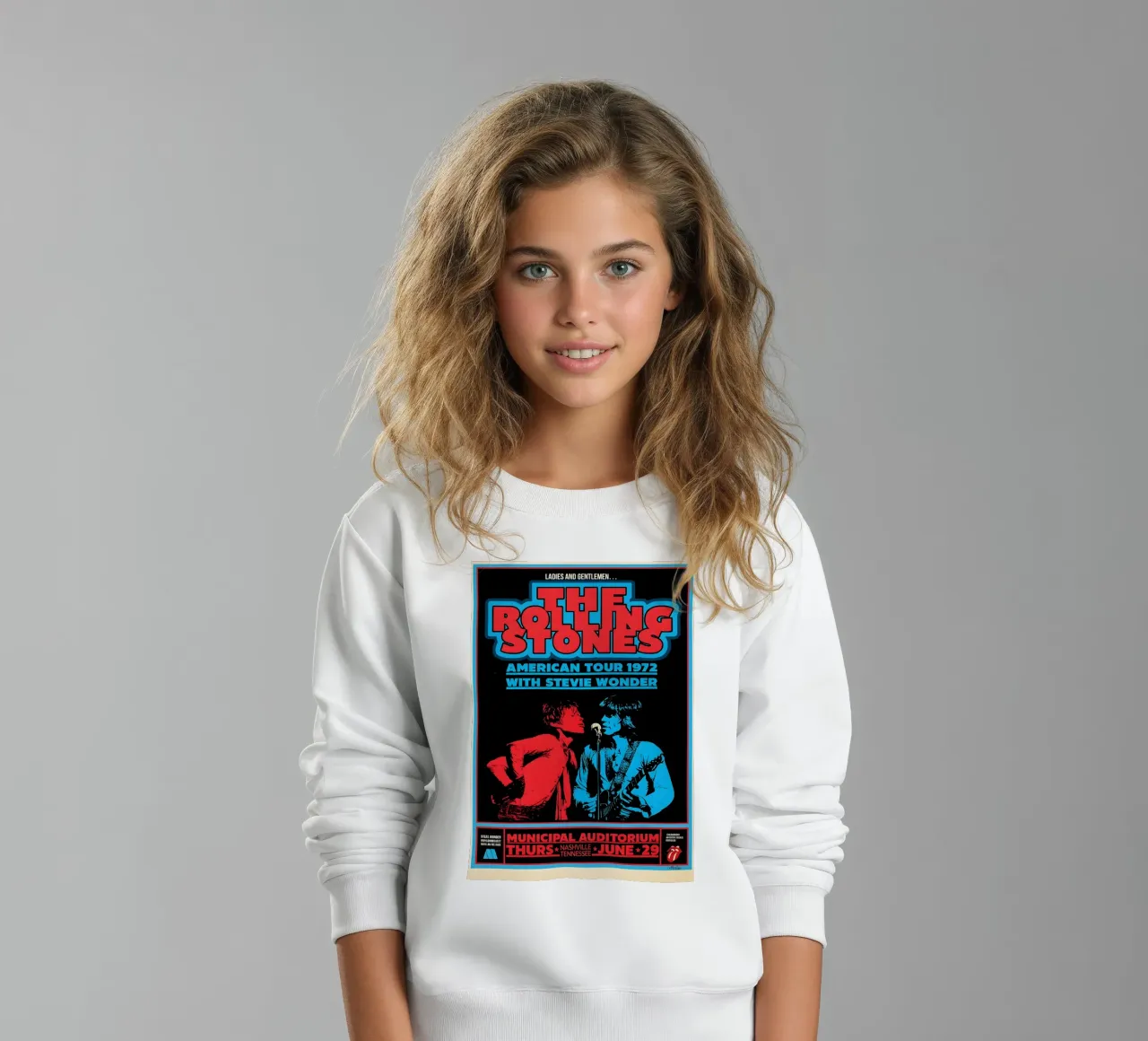 the rolling stones vinyl Album Cover Tin Sign Tour kids sweatshirt by DGUnder