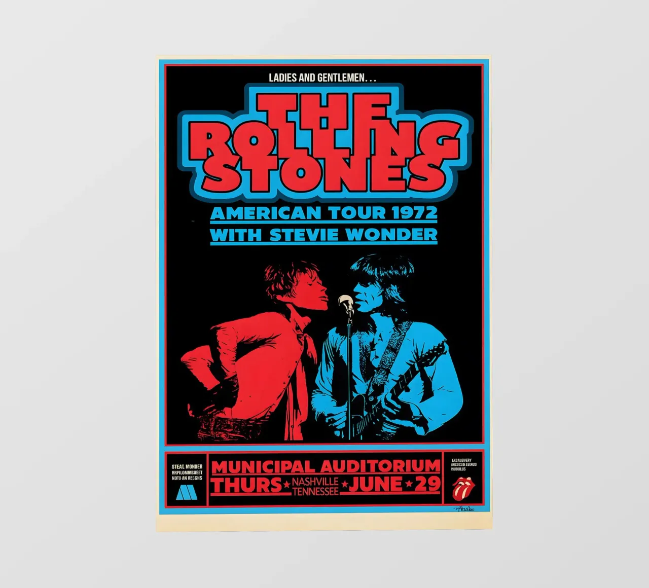the rolling stones vinyl Album Cover Tin Sign Tour pvc cover by DGUnder
