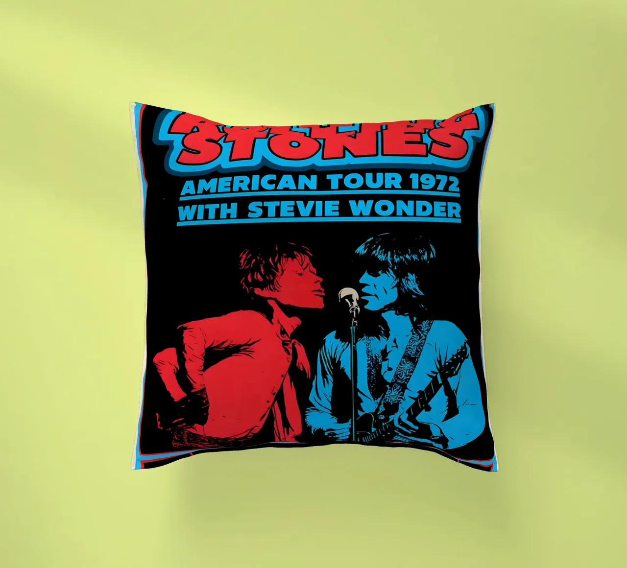 the rolling stones vinyl Album Cover Tin Sign Tour decorative cushion by DGUnder