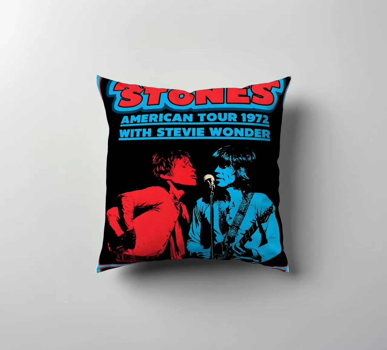 the rolling stones vinyl Album Cover Tin Sign Tour decorative cushion by DGUnder