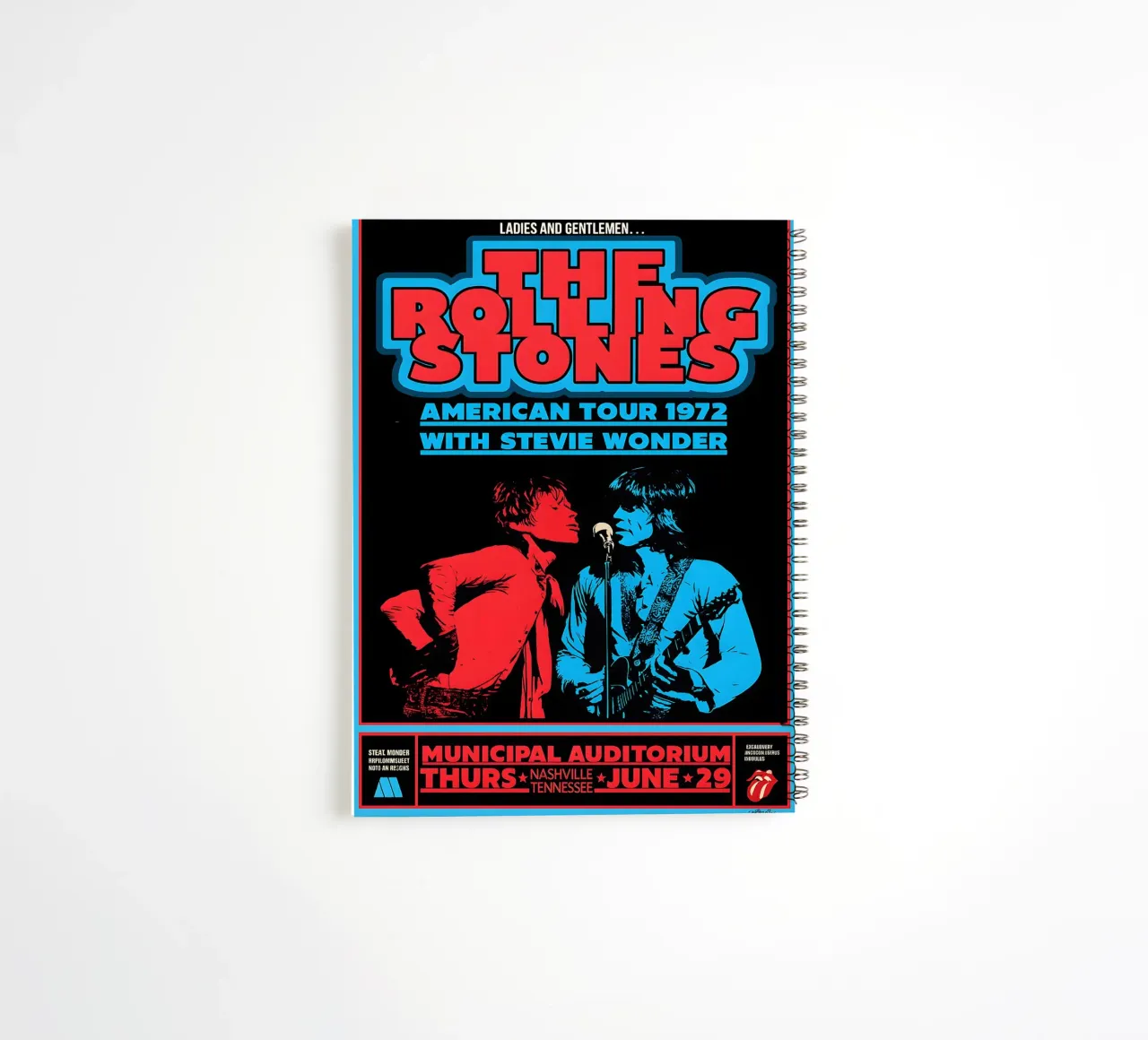 the rolling stones vinyl Album Cover Tin Sign Tour spiral notebook by DGUnder