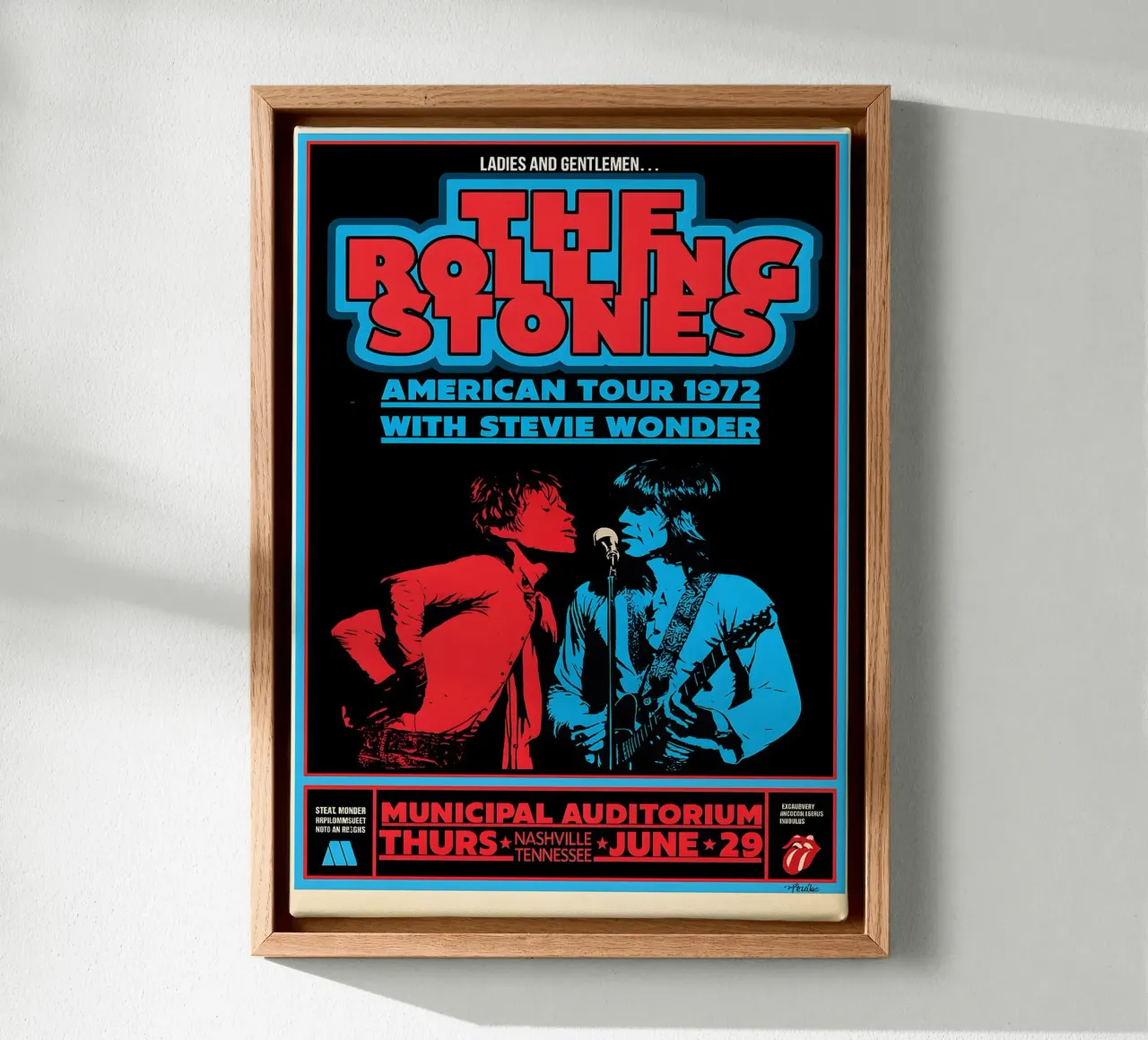 the rolling stones vinyl Album Cover Tin Sign Tour canvas by DGUnder