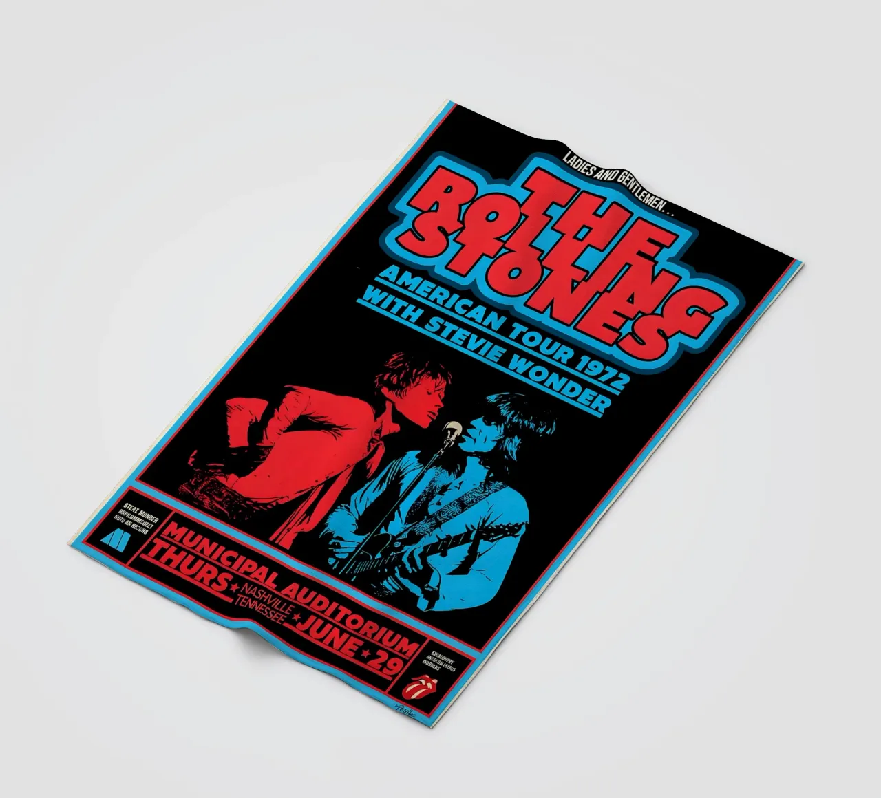the rolling stones vinyl Album Cover Tin Sign Tour fleece blanket by DGUnder