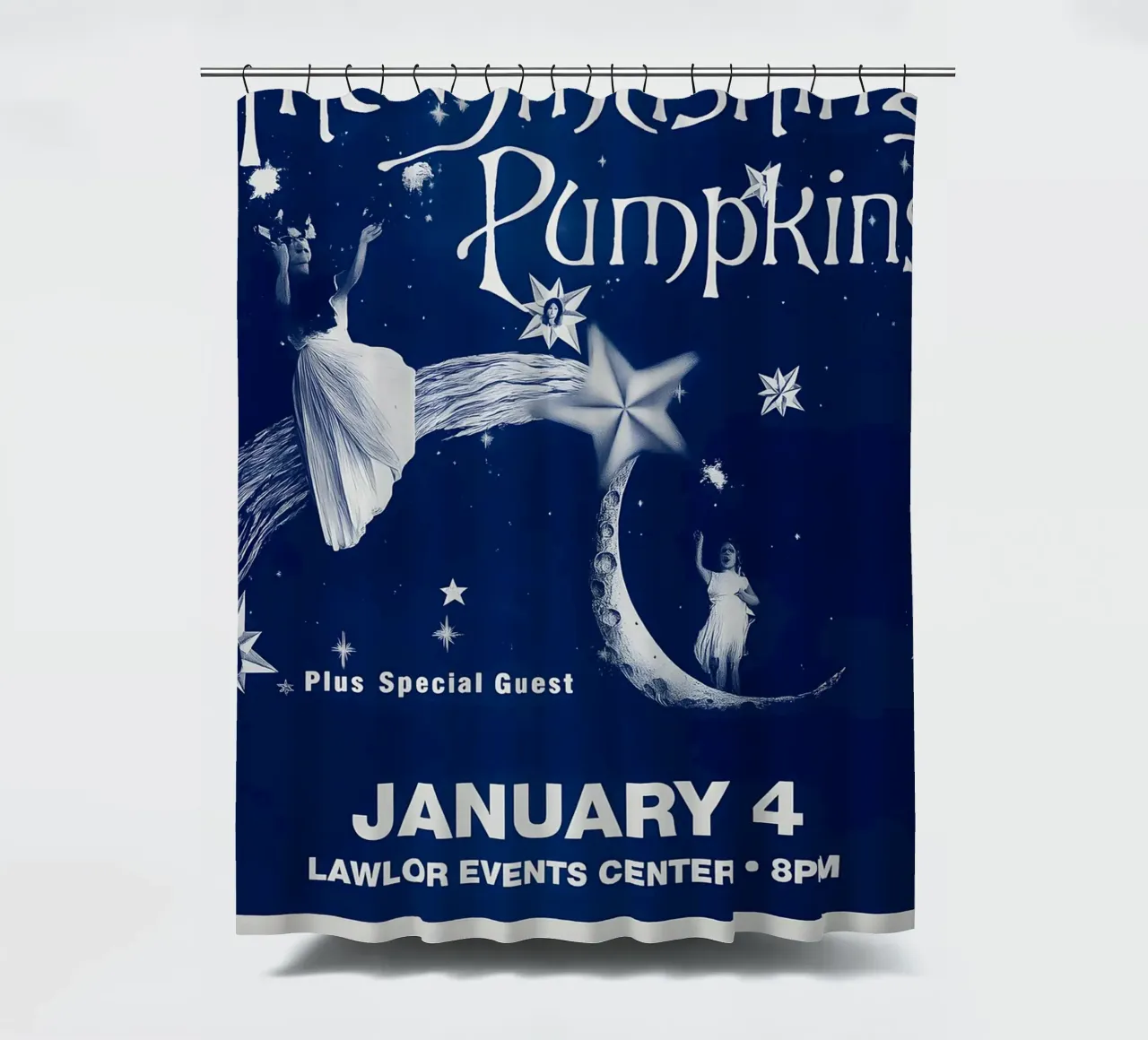The Smashing Music Poster Pumpkins Wall Art Hanging shower curtain by DGUnder