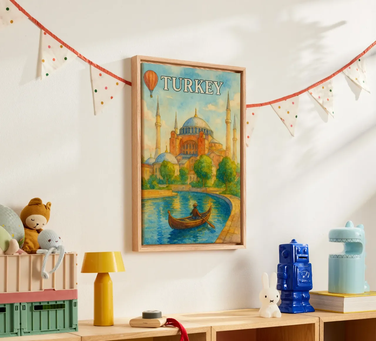 Kalkoen Schilderen Verbeelding canvas met Baklijst van Diamond
